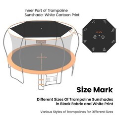 Trampoline Shade Cover 14FT Round 8 Straight Pole Sun Canopy Top Protector