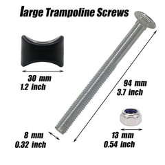 12 Pack 8mm x 94mm Trampoline Screws Steel Trampoline Screws Long Screw Tramp…