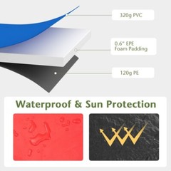 12′ Foldable Lightweight Round Trampoline Safety Pad Waterproof w/Elastic Straps