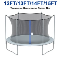 Trampoline Safety Net Enclosure Jumping Mat For 12FT 14FT 15FT Frame 4/6/8 Poles