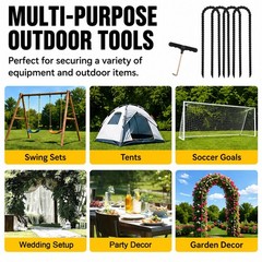Trampoline Stakes Anchors High Wind 12” Ground Anchor Heavy Duty Tent Stakes…