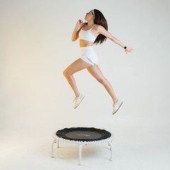 JumpSport 350 PRO Fitness Trampoline, Cardio Workout Equipment, 39″ (Open Box)