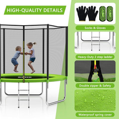 Trampoline for Kids,400Lbs Outdoor Trampoline with Net-Astm Approved Trampoline