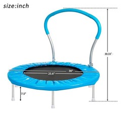 36″ Mini Trampoline for Kids Ages 1-6 Indoor Outdoor Trampolines with Handle New
