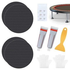 Trampoline Patch Repair Kit 4.1” Round Square Patches | Black
