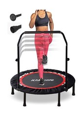 40″ Folding Mini Fitness Indoor Exercise Workout Rebounder Trampoline with Ha…