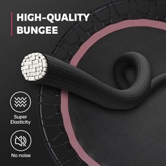 Mini Fitness Trampoline W/ Bungees – Stable & Quiet Rebounder Adults Perfect