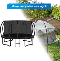 2 Sets Trampoline Curved Pole Replacement Universal Curved Enclosure Pole for 10