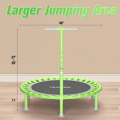 Foldable Mini Trampoline, 40″ Rebounder Trampoline for Adults & Kids, 450Lbs Cap