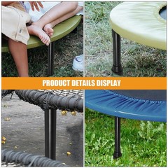 Set of 4 Reusable Rubber Caps for Trampoline Legs with Anti-Skid Pads Black