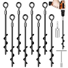 Ground Anchors 8 X 14 Heavy Duty Screw-in Tent Stakes – Secure Tents