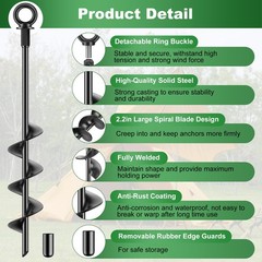Ground Anchors Heavy Duty Tent Stakes 18 Inch Swing Set Anchors Kit Screw in Ful