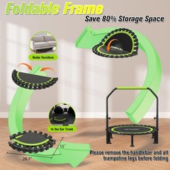 Foldable Mini Trampoline, 40″/48″ Rebounder Trampoline for Adults & Kids, 450Lbs