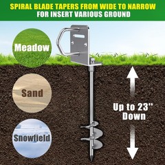 Insaga 18”/24”/30″ Ground Anchors Screw in– 12mm Solid Carbon Steel Trampol…