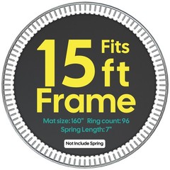 Yescom Trampoline Replacement Mat W/96V-Ring For 15″ Trampoline Frame 7″ Spring