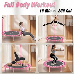 Foldable Mini Trampoline, 40 Rebounder Trampoline for Adults & Kids, 450lbs Capa