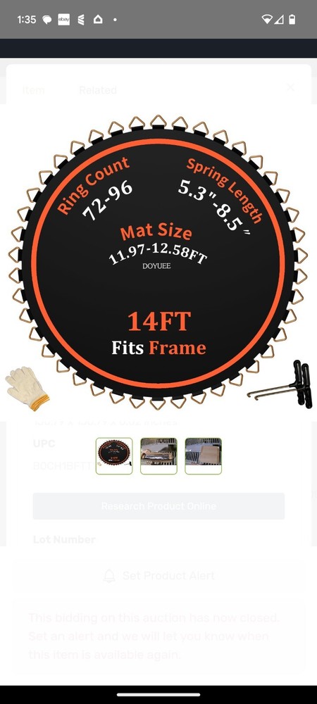 DOYUEE Trampoline Mat Replacement，Fits 14ft Trampline Frame