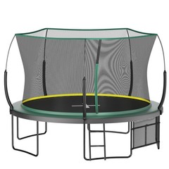 12FT Springfree No Gap Trampoline with Safety Net, Green