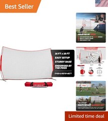 16 ft x 10 ft Easy Setup Sports Rebounder – Ideal for Lacrosse & Volleyball