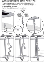 USA Trampoline Stakes Heavy Duty Trampoline Parts Corkscrew Shape Steel Stakes A