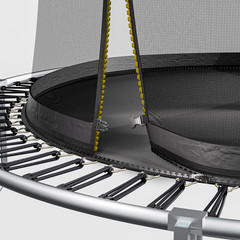 6ft Springfree No Gap Trampoline, Black, Bungee Cords, Safety Net