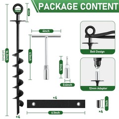 Ground Anchors Screw in – Heavy Duty Trampoline Anchors/Stakes for High Wind,…