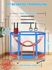 BLUERISE 5FT Blue/Red Trampoline 6-in-1 Safety Net