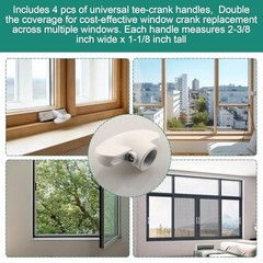 4 Pack H 3892 Operator Tee Handle, 1-1/8 in. x 2-3/8 in.,Window Crank Handle