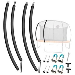 2PCS Trampoline Curved Poles, Universal Trampoline Replacement Enclosure Poles