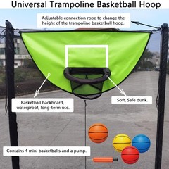Trampoline Basketball Hoop, with Pump and 4 Mini Balls, Easy to Install, Univ…