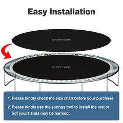 Fits 12 13 14 15FT Trampoline Replacement Mat & Safety Net 4/6/8 Poles Enclosure