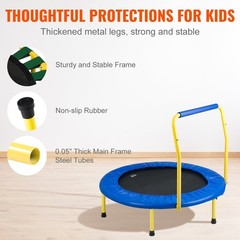 3FT Kids Fitness Trampoline Foldable Indoor Outdoor Rebounder Safe Fun Exercise