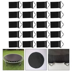 20Pcs Reusable Trampoline Triangle Rings Steel Buckles with Nylon Straps Black