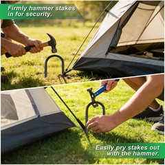 Heavy Duty Trampoline Wind Stakes – 8PCS Galvanized Steel Ground Anchors