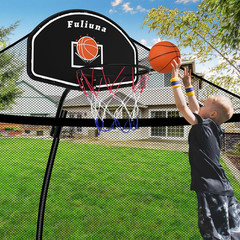 Trampoline Basketball Hoop with Mini Ball & Pump – Fits 25mm & Curved Poles
