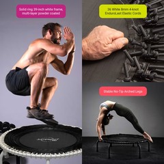 JumpSport 350 PRO Fitness Trampoline, Cardio Workout Equipment, 39″ (Open Box)