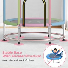 6-in-1 Kids Trampoline Combo 55″ Toddler Play Activity Center w/Hammock Pink