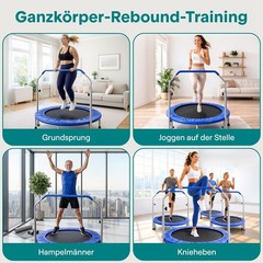 40″ Foldable Mini Trampoline for Adults – Compact Fitness Rebounder Adjustable