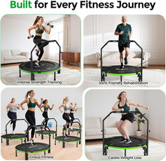 BCAN SP3 40″/48″ Foldable Mini Trampoline, Rebounder Trampoline for Adults, U/T