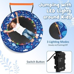 36” Toddler Trampoline W/ Lights Folding Springless Small Kids Rebounder