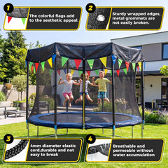 2026 Upgraded round Trampoline Shade Cover, 4Lbs Heavy Duty Cover Accessories fo