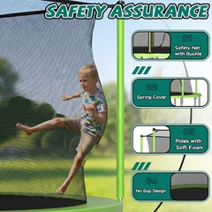 14FT Trampoline ,Sports Fitness Trampolines with Enclosure Net, Recreational