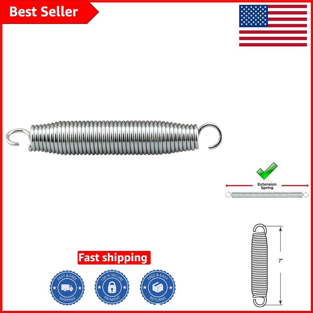 1×7 Inch Trampoline Spring – Corrosion Resistant, Single Loop Steel Construction