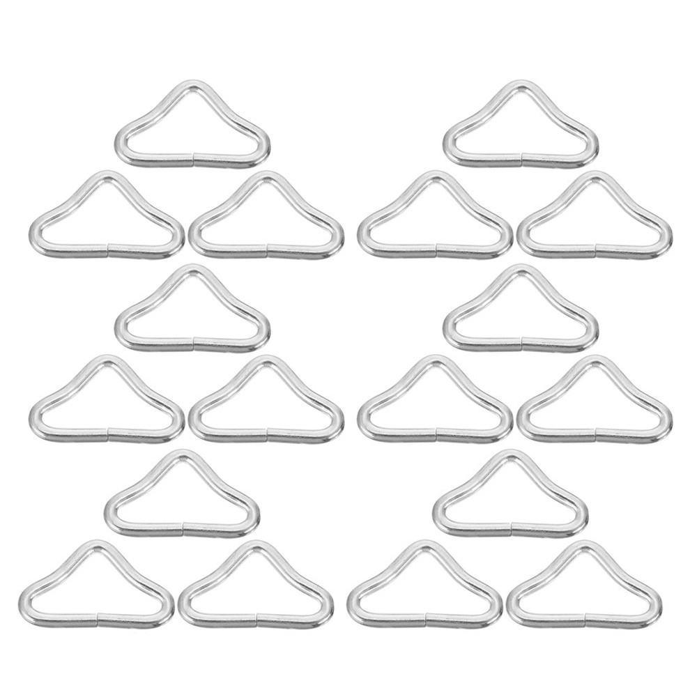 50Pcs Durable Trampoline Triangle Ring Buckles Silver Galvanized Steel