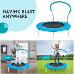 36-Inch Kids Trampoline W/ Handle Indoor Mini Tranpoline Small Fitness Toddler
