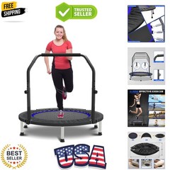 Heavy-Duty 40″ Fitness Rebounder with Adjustable Handlebar – 440lbs Capacity