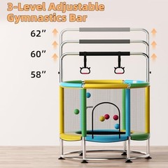 55″ Trampoline for Kids，Indoor&Outdoor Toddler Trampoline | Supports Multicolor