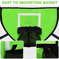 Trampoline Basketball Hoop with Pump and Mini Ball, Waterproof, Sunscreen…