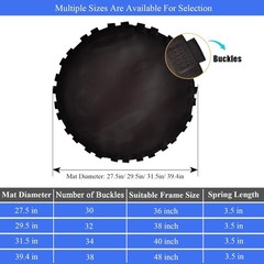 Durable 40″ Frame-Compatible Trampoline Mat – UV Resistant & Reinforced Sewing