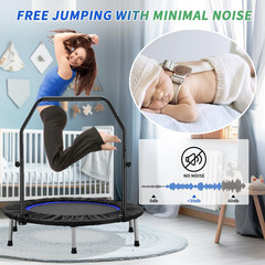 40″ Mini Trampoline Rebounder Trampoline Fitness Trampoline Foldable with Adjust